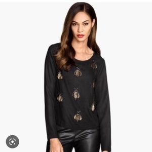 H&M embellished bee top
